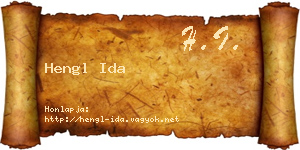 Hengl Ida névjegykártya